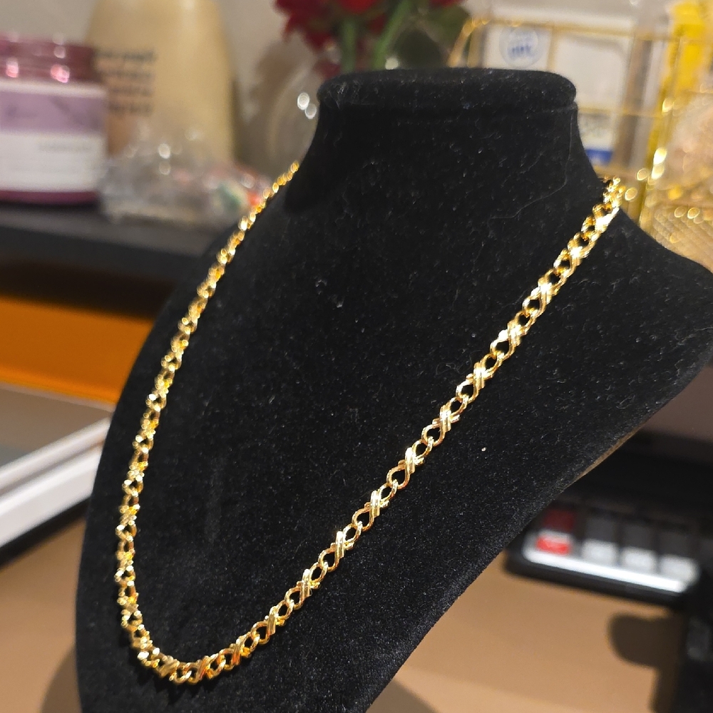 Source Unknown Gold-Tone Twisted Link Necklace - image 5